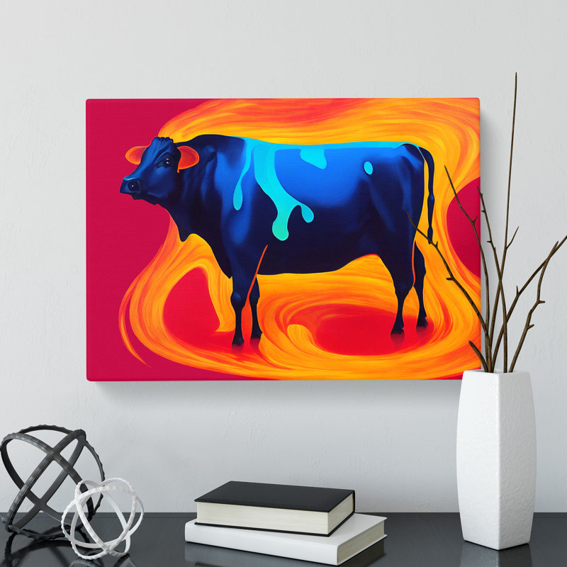 Beguiling Cow Abstract - Wrapped Canvas, 40cm H x 60cm W x 3cm D