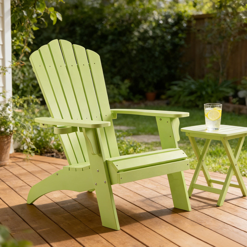Fauteuil Adirondack surdimensionné avec porte-gobelet, Vert