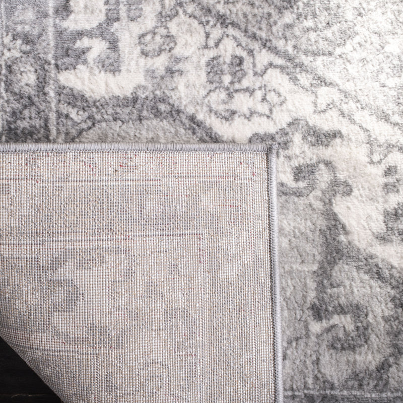 Tapis oriental crème / gris Llana, Rond 8 pi