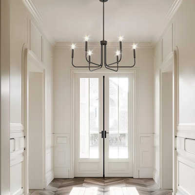 Chandelier 6 Light Industrial Style