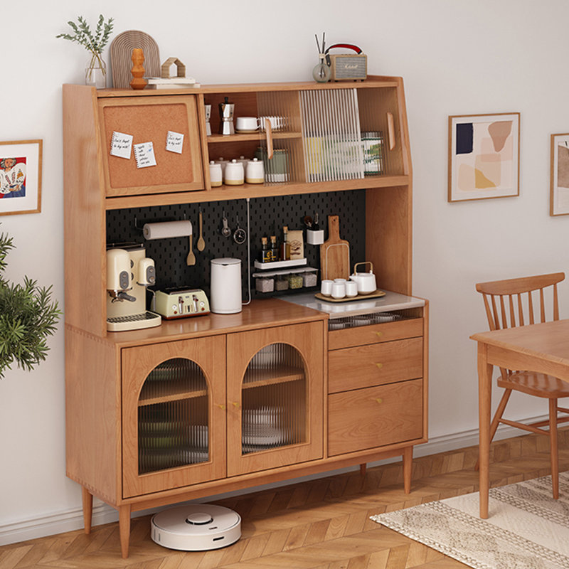 Armoire alimentaire scandinave en bois massif une pièce
