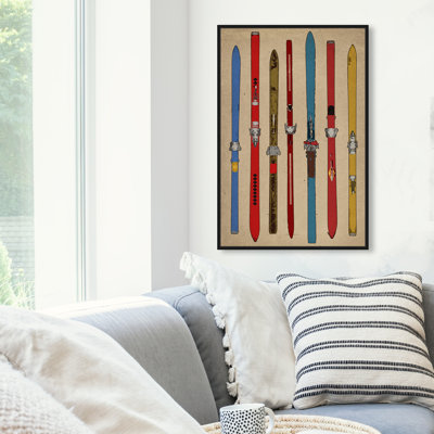 « Sports and Teams Vintage Skis II » - reproduction d'art graphique sur toile