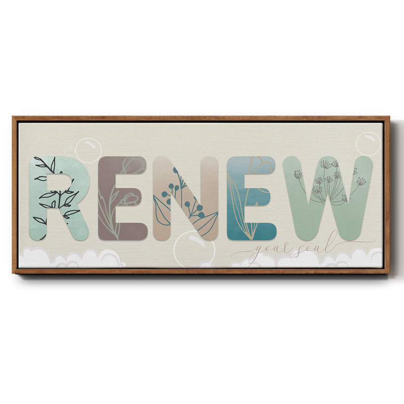 «Renew Your Soul», toile encadrée, H 8 po x l 20 po
