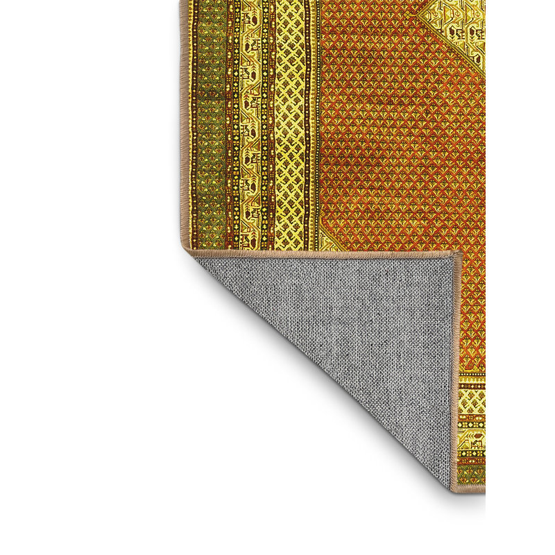 Tapis lavables à la machine Traditional 4395 - jaune, Rectangle 2 pi x 3 pi