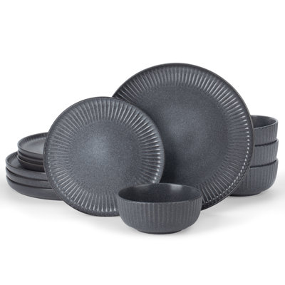 Bevery Handmade Stoneware Dinnerware Set 12 Piece - Service for 4