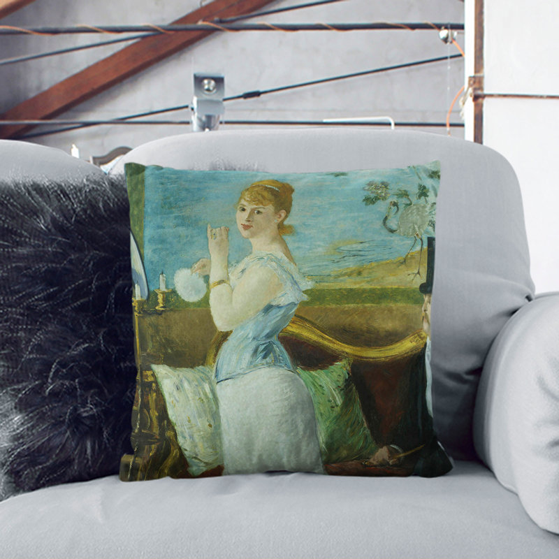 Nana By Edouard Manet Square Throw Cushion, Stone, 55cm H x 55cm W x 20cm D