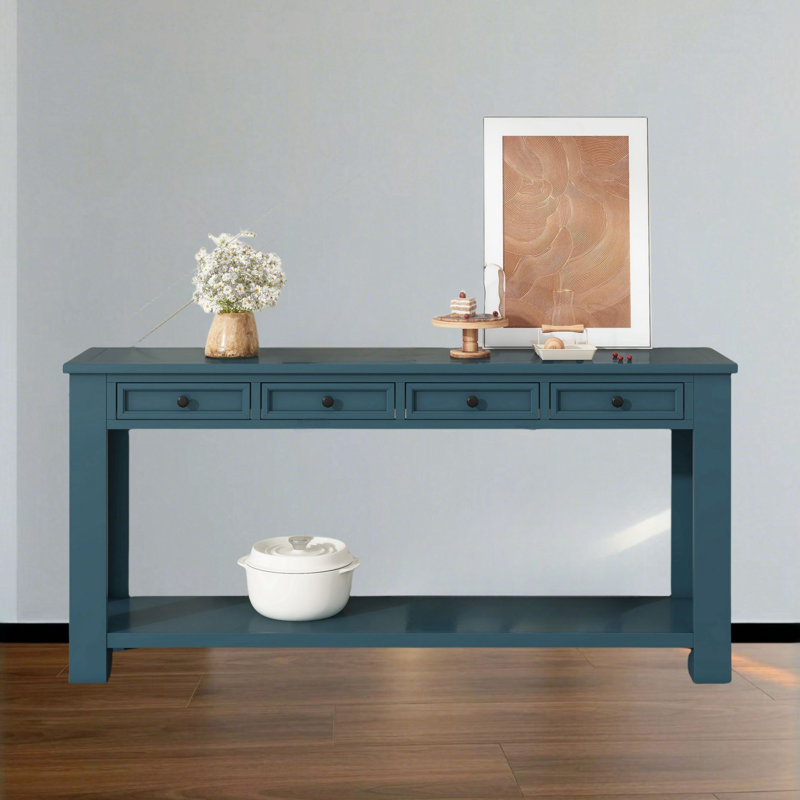 Console en bois massif 63 po Annaliece, Vert