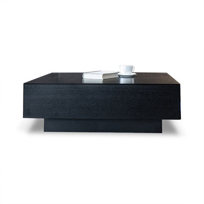Black Manufactured Wood Square Coffee Table