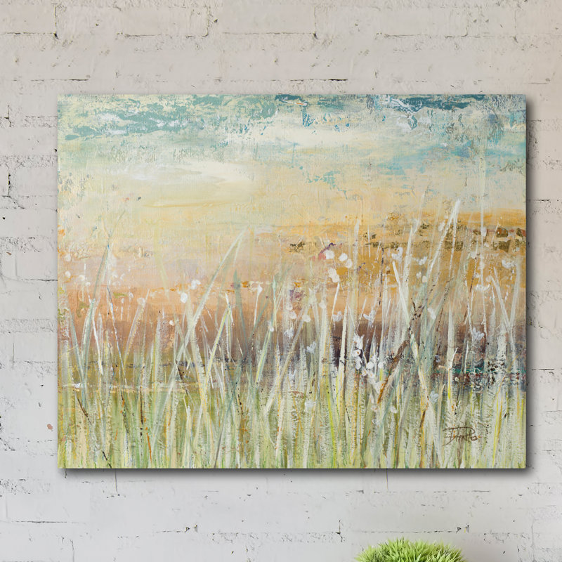 « discrète grass », reproduction d’art sur toile tendue, H 16 po x l 20 po x P 1,5 po