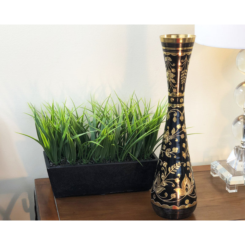 Table de vase floral Tioga, Doré / Noir