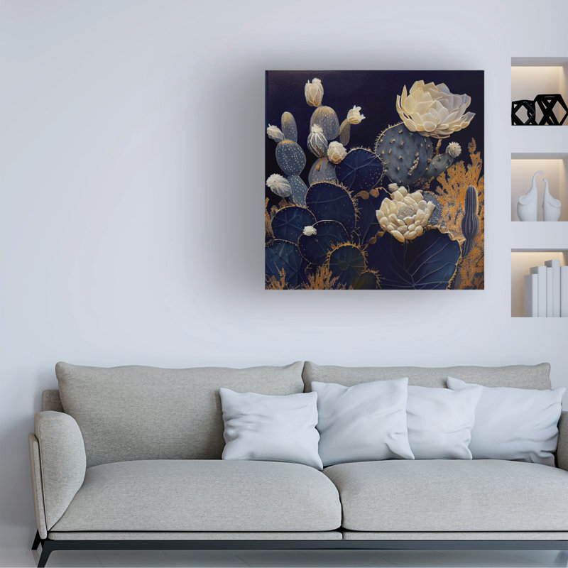 Art sur toile bleu désert Sasha, H 18 po x l 18 po