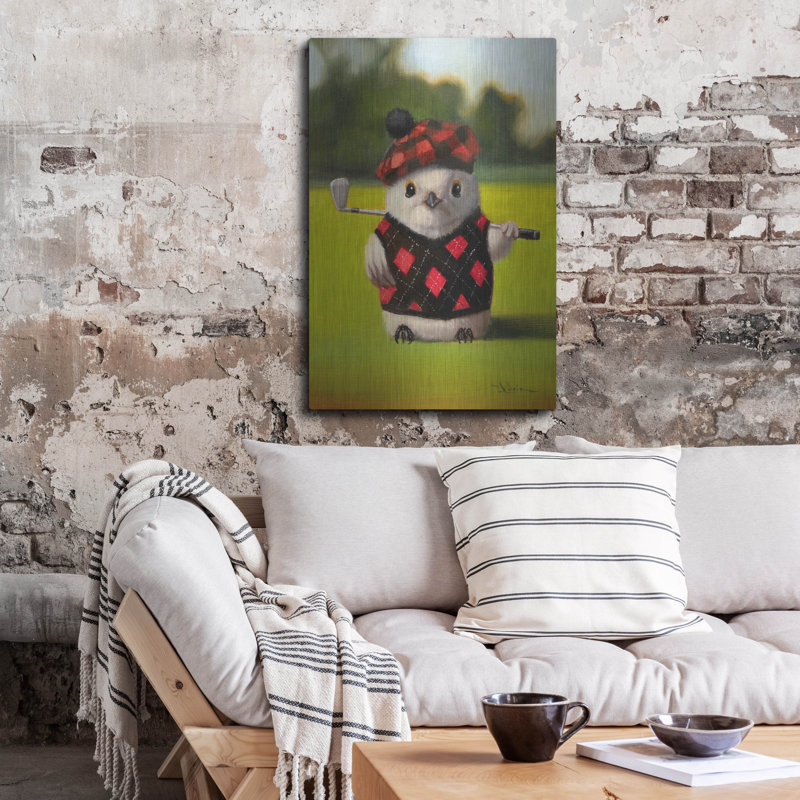 Art mural en métal luxueux «Birdie Swing» par Lucia Heffernan, 24 po x 36 po, H 36 po x l 24 po