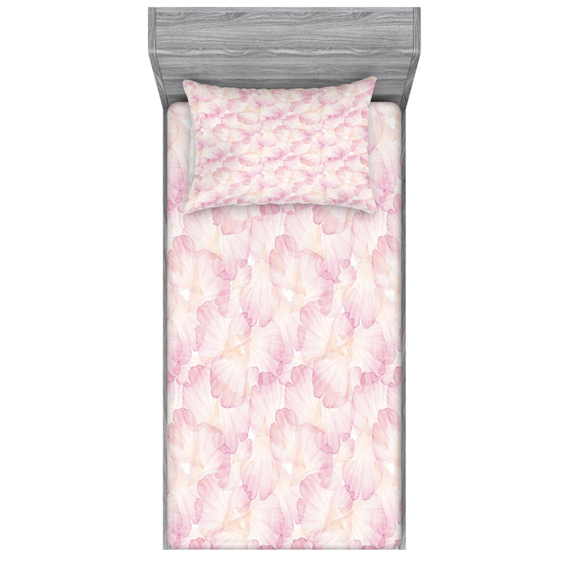 Microfiber Floral Sheet Set, Twin XL Sheet Set with Fitted Sheet