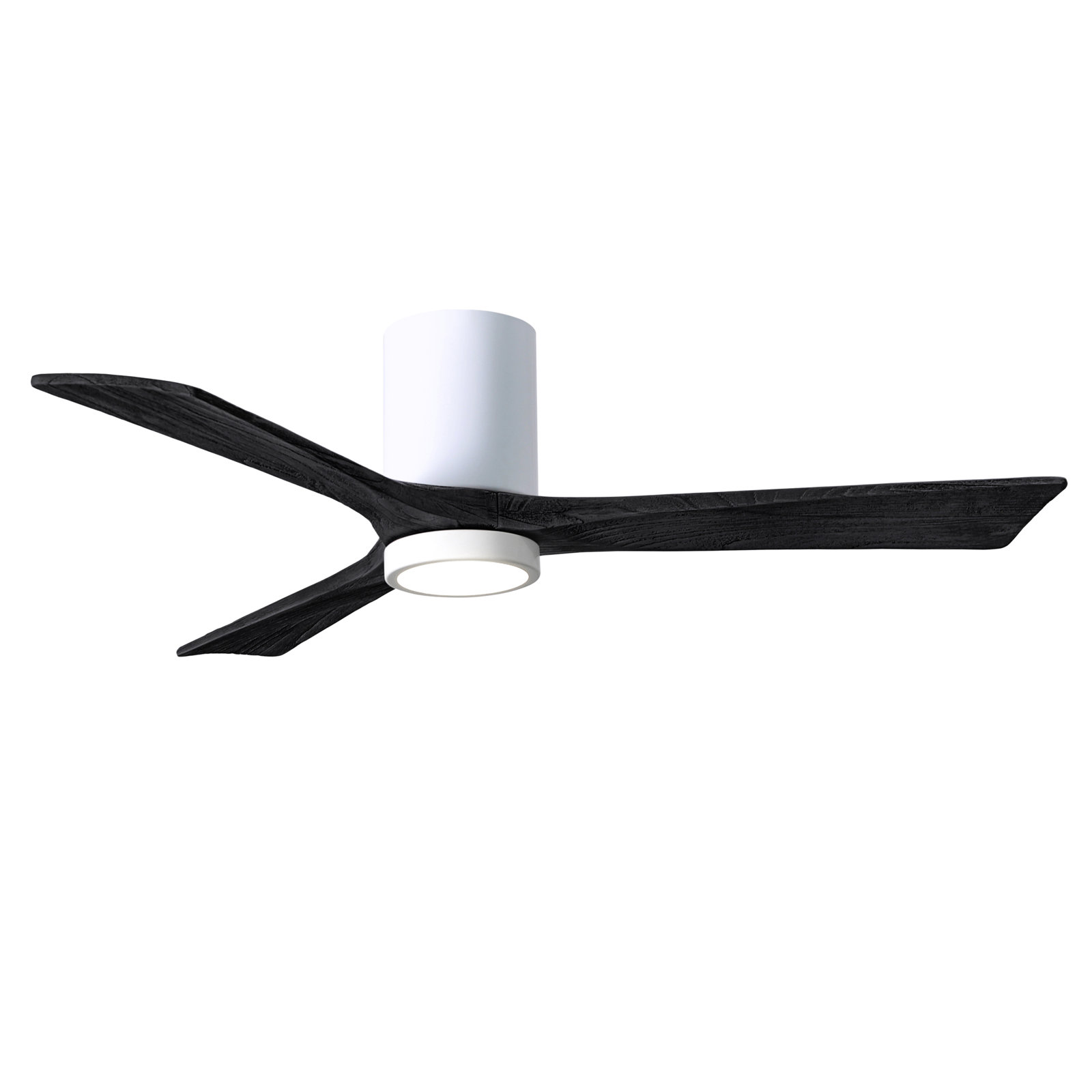 Olivier 3 Blade Ceiling Fan with LED Light Kit, Gloss White, Matte Black, 52"