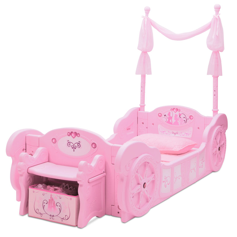 Disney Princess Pink Plastic Carriage Toddler-to-Twin Bed