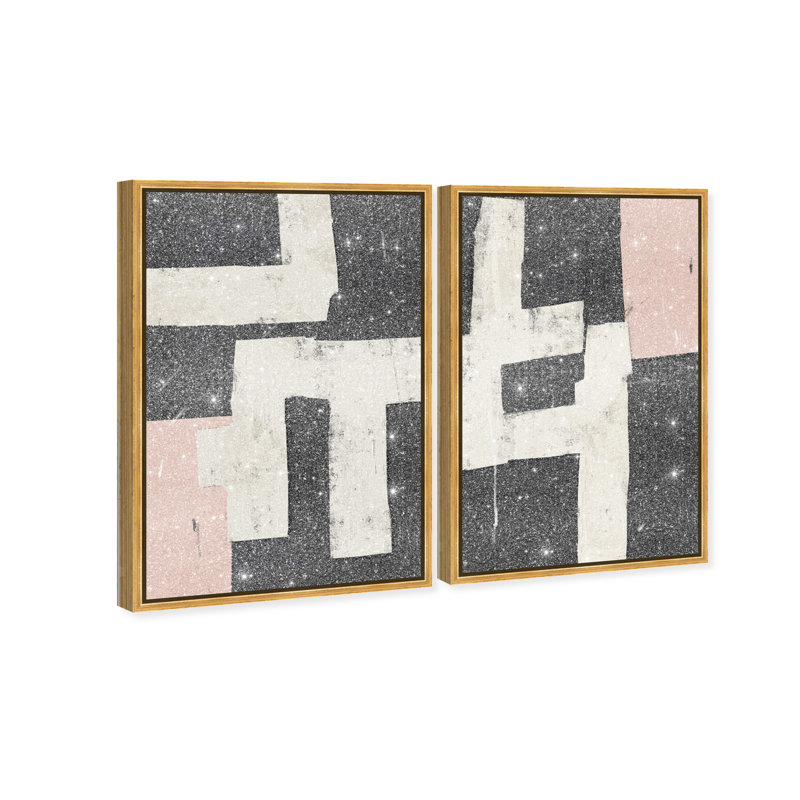 Placed Together Set Set by Oliver Gal, 17"H x 25"W, Gold Floater Frame