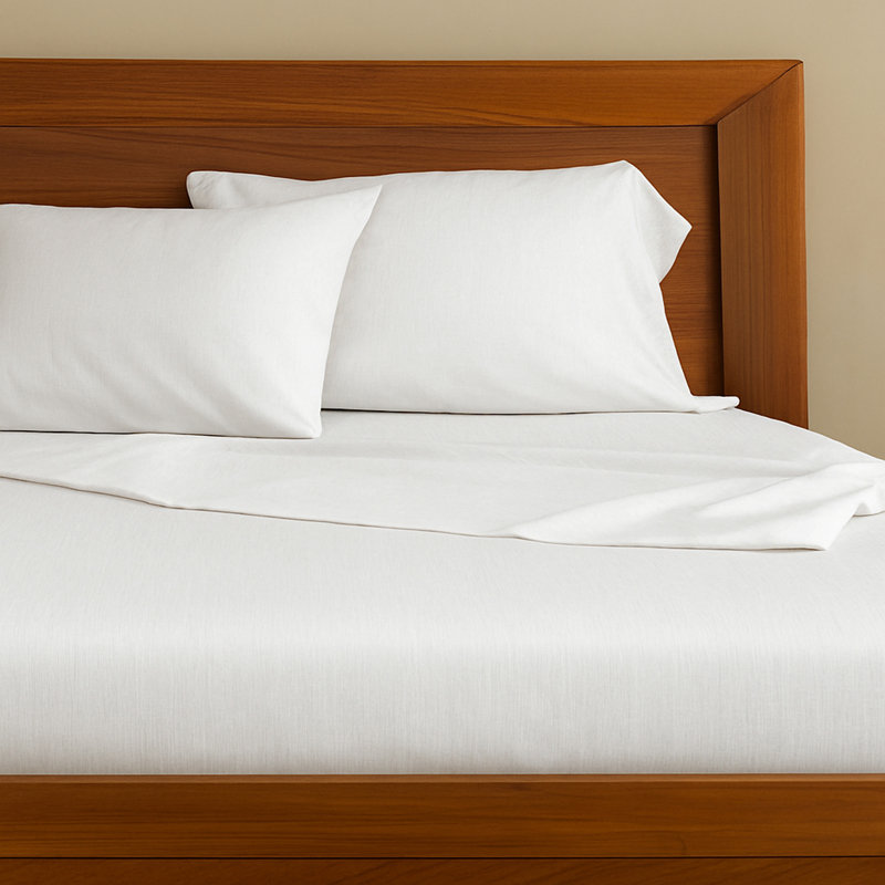 BedVoyage Melange Viscose from Bamboo Cotton Pillowcases, Snow, King