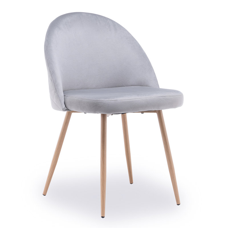 Sweeney 50.79cm H Velvet Upholstered Wingback Dining Chair, Light Gray