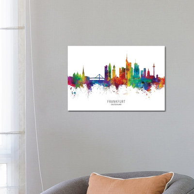 Frankfurt Germany Skyline by Michael Tompsett - Wrapped Canvas Print