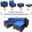 Mobilier d'extérieur: 7 pe avec lumière du soleil et coussins Rouille Mobilier de patio: Structure douce et stable