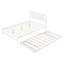 Lit plateforme double avec lit gigogne réglable, blanc