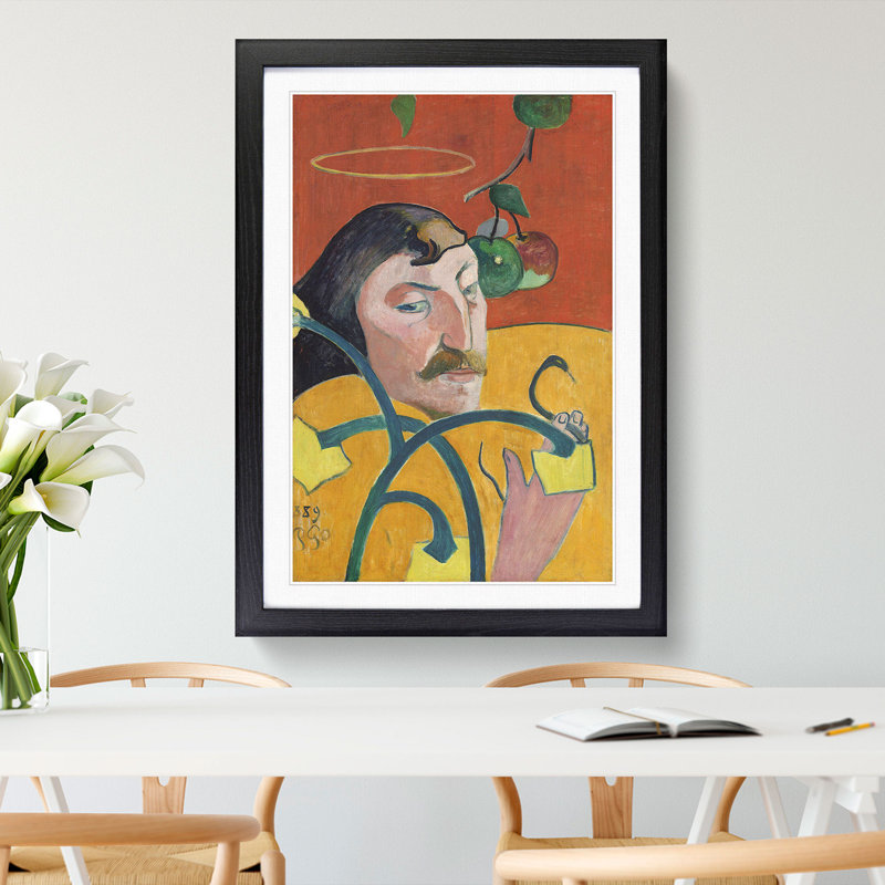 Self-Portrait Vol.2 by Paul Gauguin - Picture Frame Painting, 65cm H x 48cm W x 2cm D, Black Framed