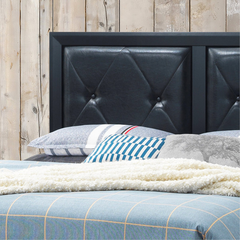 Elegant Transitional Black Full Bed Frame