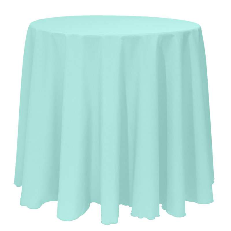 Solid Color Round Tablecloth, 1, Aqua