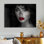 Portrait de femme avec lèvres rouges - mode femme, art mural sur toile, salon