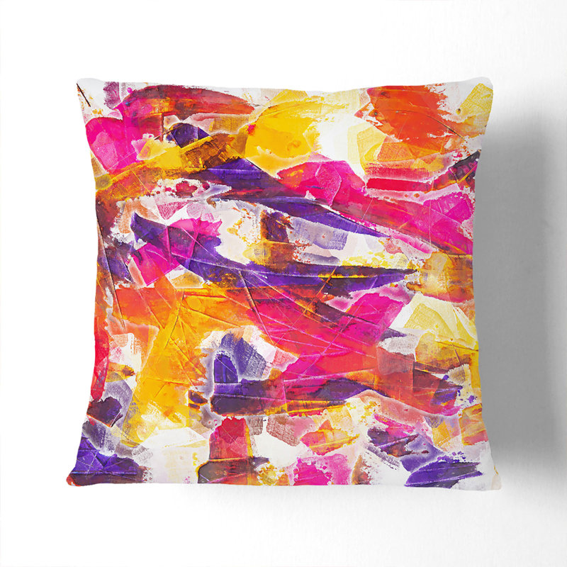Ending Love in Abstract Cushion with Filling, White, 55cm H x 55cm W x 20cm D