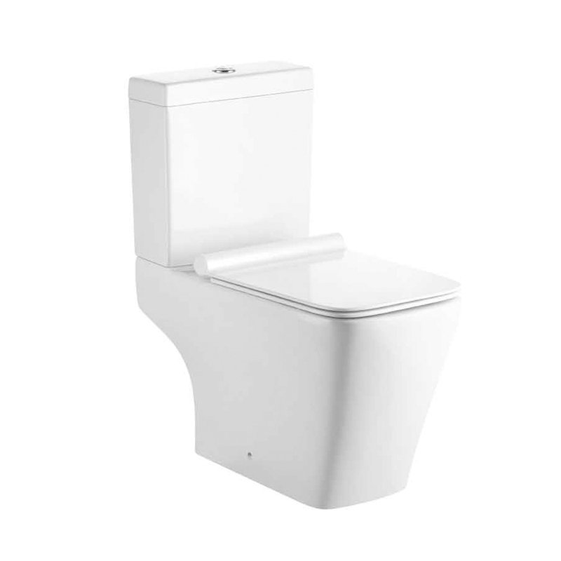White Stone Calgary 4.5L LPF Square/Rectangular Wall Mounted Close Coupled Toilets (Seat Included)