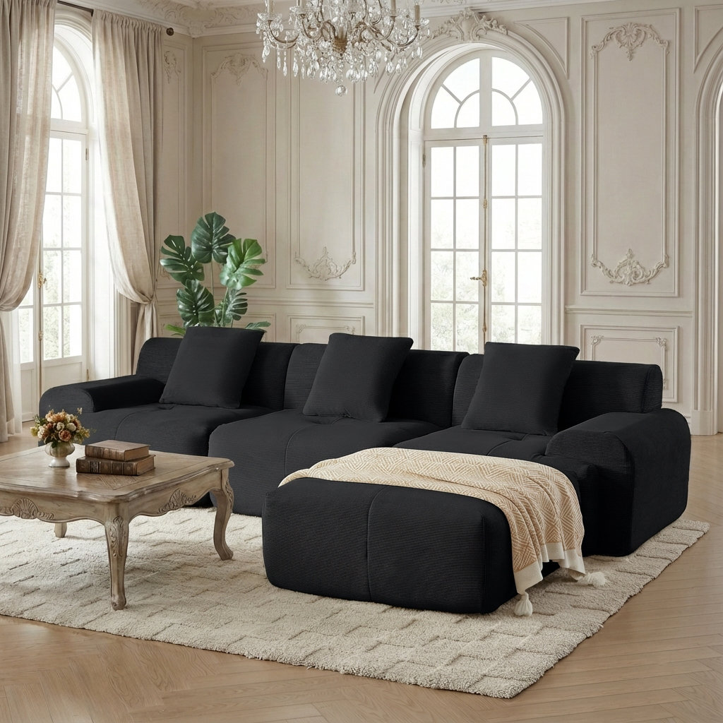 Latitude Run® 113" Modern L-Shaped Modular Sectional Sofa for Living ...