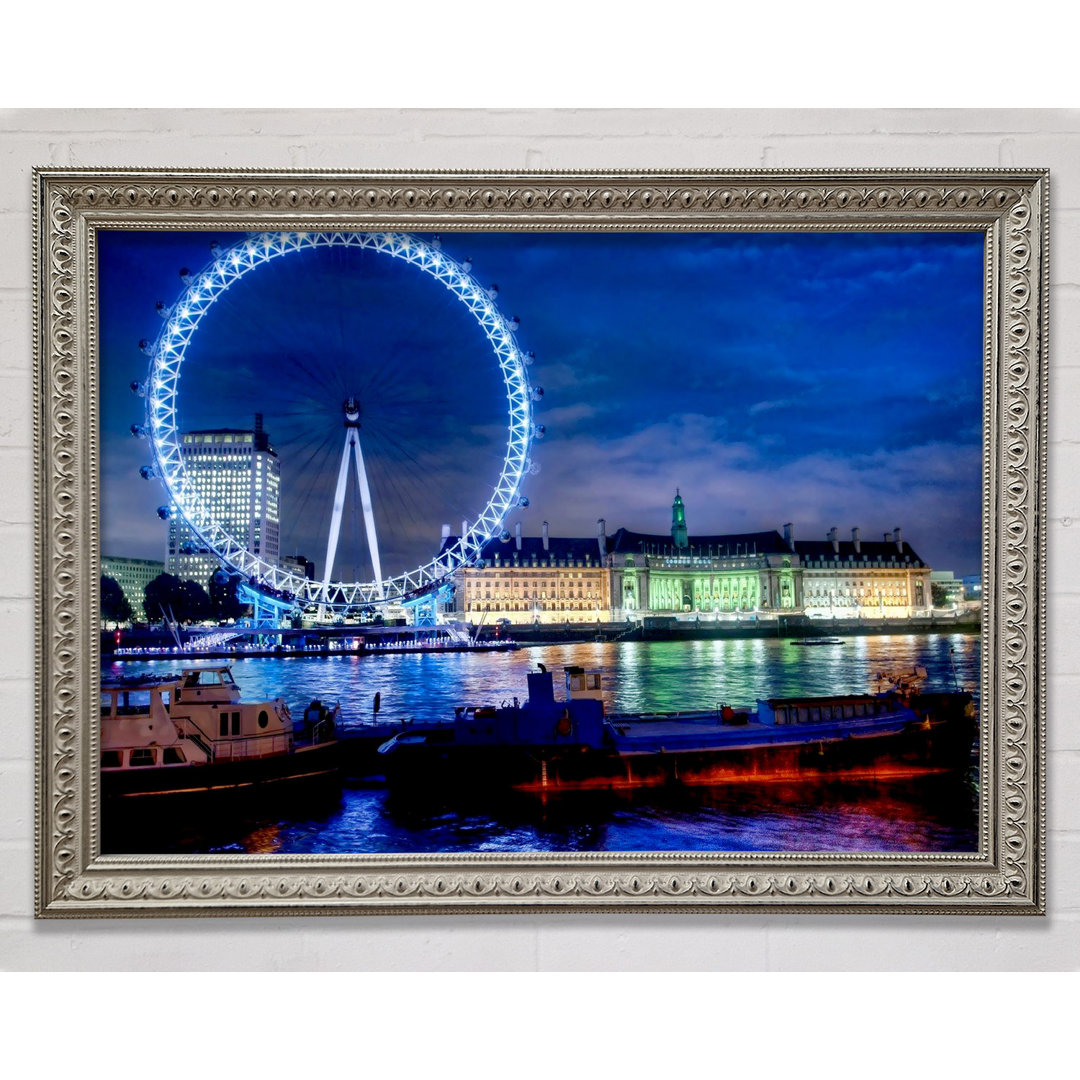 London-Eye Dusk - Einzelner Bilderrahmen Kunstdrucke