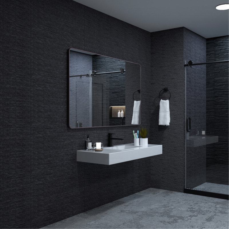 Miroir mural de salle de bain en aluminium avec design ultra-mince et caractéristiques haut de gamme