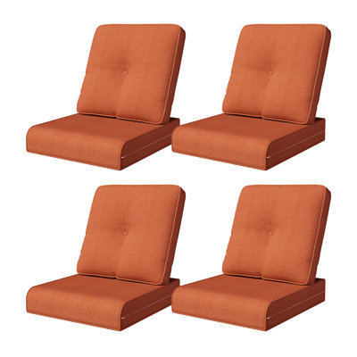 4" Thick Outdoor Patio Cushion, Seat & Back Cushion with 6 Optional Colors(Set of 4)