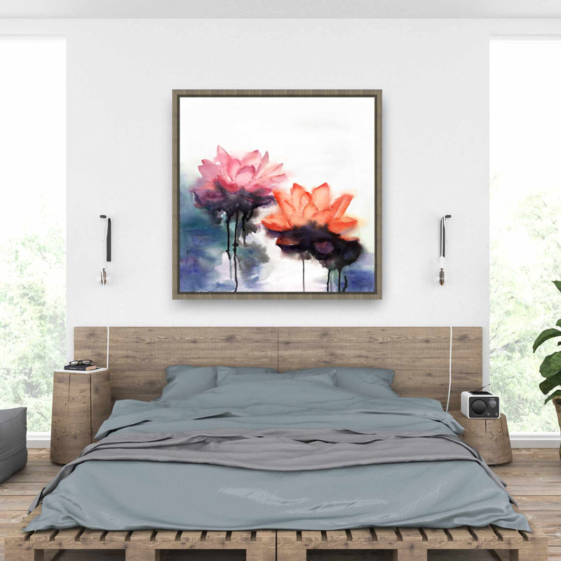 Aquarelle fleurs de lotus - Botanique