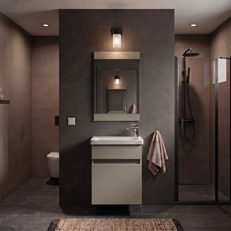 Alastair Floating Single Bathroom Vanity Set with Mirror