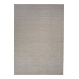 Gray Modern Flatweave Dhurrie Silk Rug - 13'6" x 19'8"