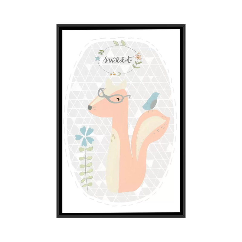 «Quirky forest I», reproduction d'impression sur toile tendue, H 26 po x l 18 po x P 1,5 po, Toile avec cadre noir