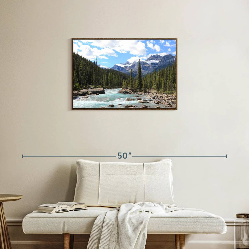 Rivière des montagnes Rocheuses, Cadre flottant noyer, 31 po x 21 po