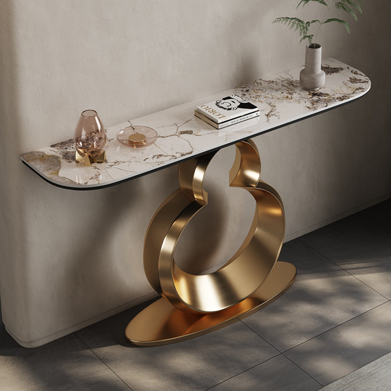 Console de style italien en pierre frittée., 33.4" H x 47.2" W x 13.7" D