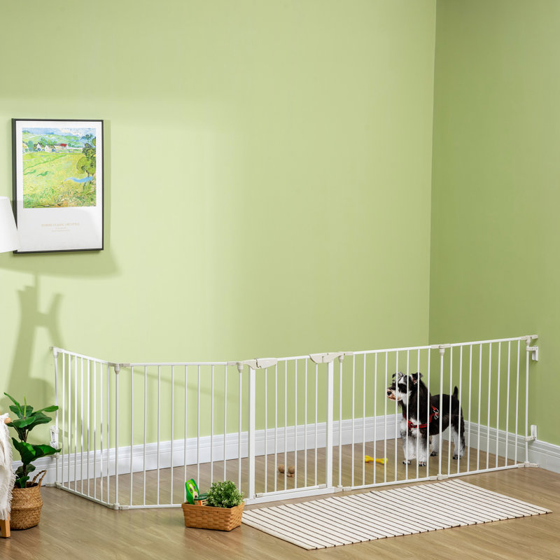 74.5cm H Panel Metal Pet Barrier With Door