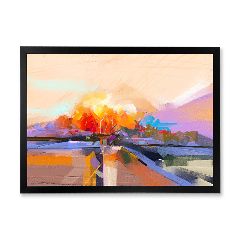 «Abstract Colorful Seascape Ii», reproduction sur toile flottante, Cadre noir, H 8 po x l 12 po x P 1 po