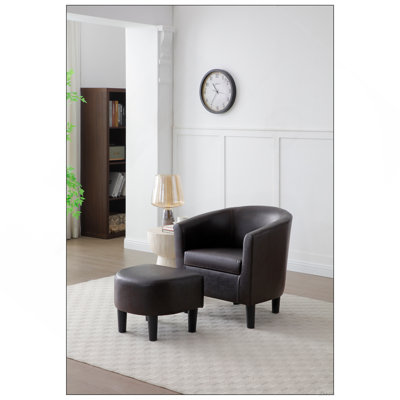 Chaise Salem G00203-C + repose-pieds, brun foncé