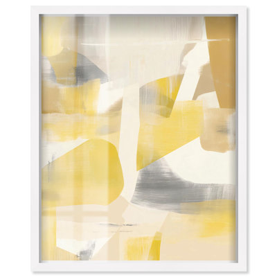 Sunburst I Shadowbox Print Modern Wall Decor by Art Remedy, White Frame, 30 x 36