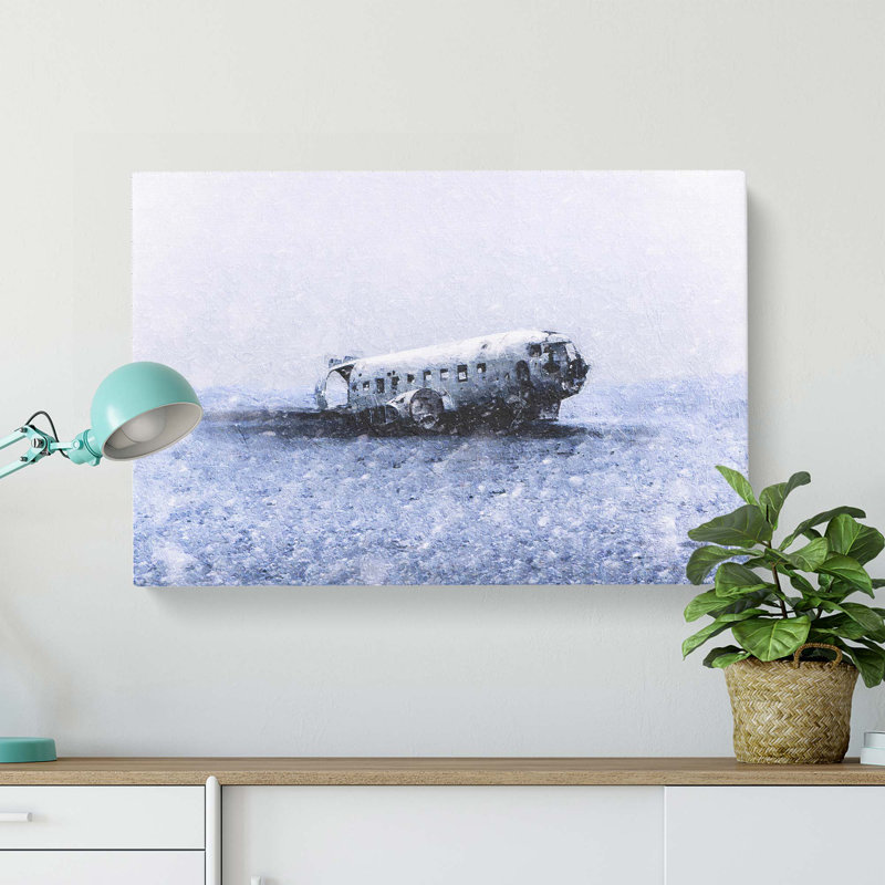The Solheimasandur Plane Wreck In Iceland - Wrapped Canvas, 35cm H x 50cm W x 3cm D