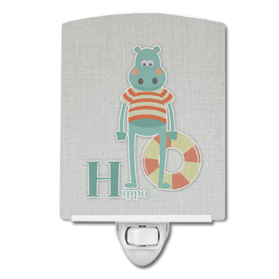 Alphabet H for Hippopotamus Ceramic Night Light