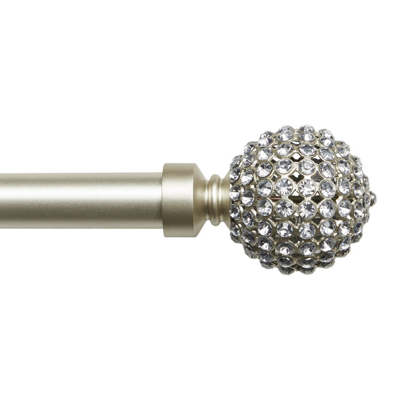Ensemble de tringle à rideau et de faîteau 1 po Exclusive Home Anastasia, réglable, 36" - 72", Argent