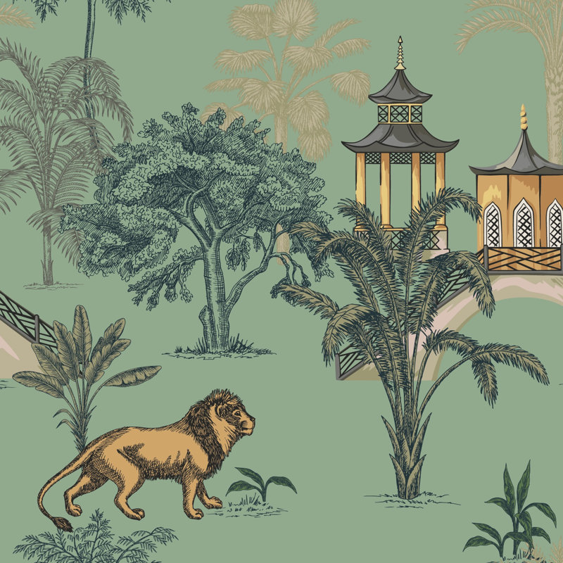 Toile, papier peint décoratif exotique rétro