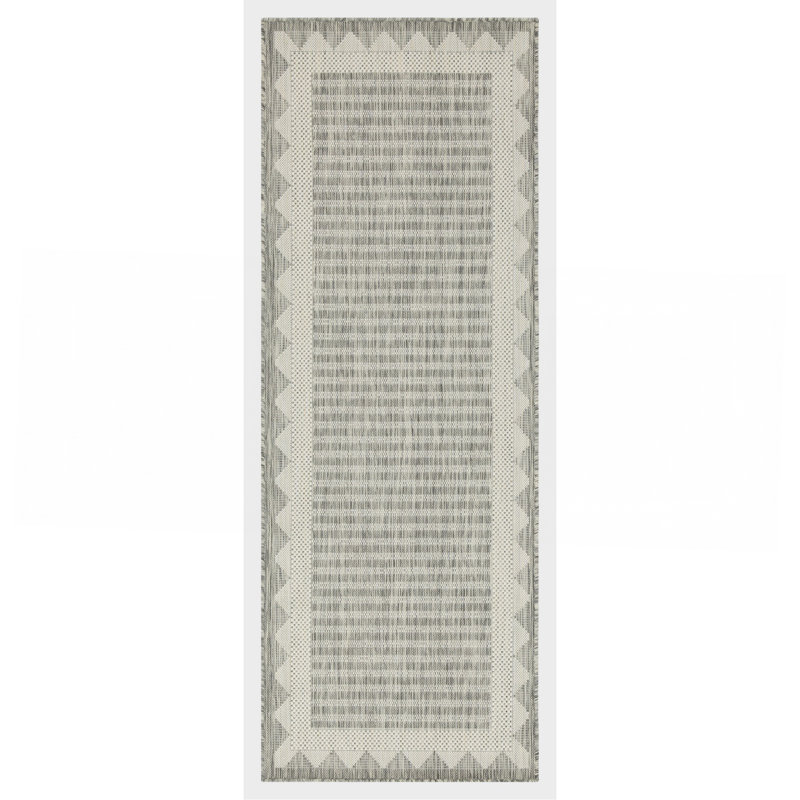 Silver  Indoor/Outdoor Area Rug, Runner 2'7" x 7'3"